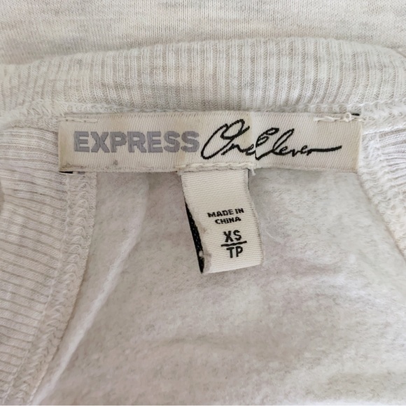 Express Y2K Cold Shoulder Long Sleeve Fleece-lined Cream Top Lounge Comfy Swift - Picture 3 of 3